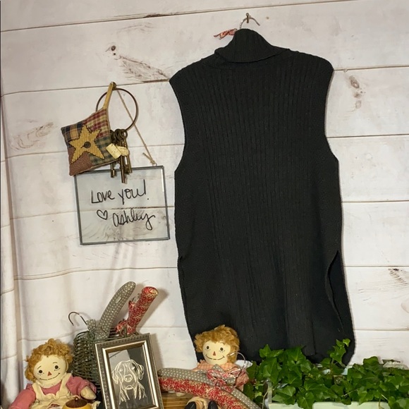 Bellini; Black Cowl Neck Sweater Vest; L - Picture 2 of 5